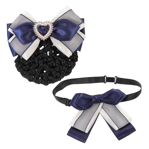 HAPINARY 2stücke Haarnetz Für Dutts Und Fliege Set Für Damen Business Anzug Fliege Haarnetz Für Dutts Zum Tanzen Und Haarschutz von HAPINARY