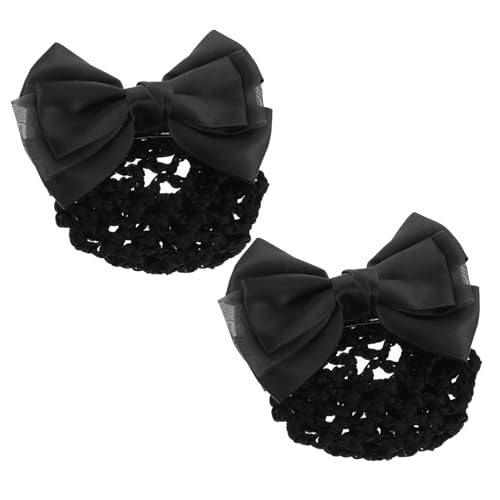 HAPINARY 2stücke Haarknoten-abdeckungen Mit Schleife Haarnetz-clips Für Damen Haar-accessoires Für Verschiedene Anlässe von HAPINARY
