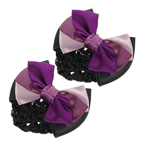 HAPINARY 2 Stück Haarnetz Mit Schleife Klassisch Elegante Haarschmuck Für Damen Haarnetze Für Tägliche Dekoration von HAPINARY