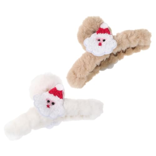 HAPINARY 2stücke Weihnachts Haarspangen Aus Plüsch Große Haarklammern Für Frauen Und Teenager Für Dickes Und Feines Haar Praktische Haaraccessoires von HAPINARY
