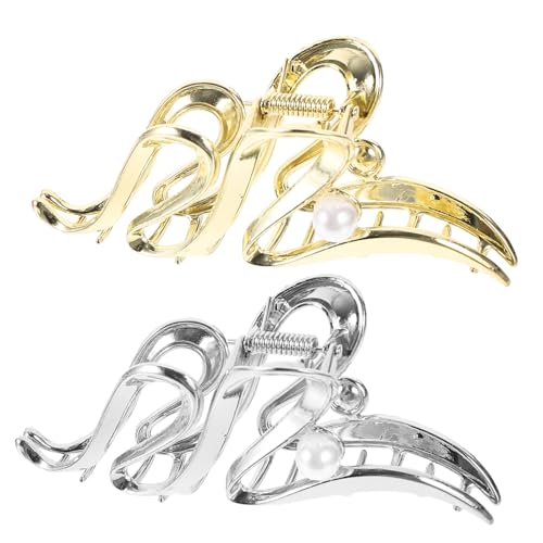 HAPINARY 2 Stück Metall Haarspangen Gewellte Haarspangen Für Frauen Kopfbedeckungen Mit Perlendekor Für Verschiedene Anlässe von HAPINARY