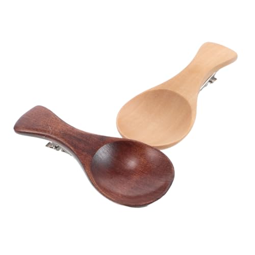 HAPINARY 2stücke Kreative Haarspangen Aus Holz Im Löffel-design Für Mädchen Lustige Kawaii-haarnadeln Einzigartiges Löffel-design Haar-accessoires Für Partys Täglichen Gebrauch von HAPINARY