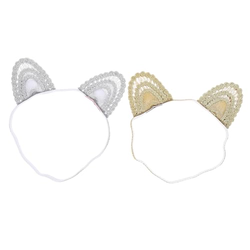 HAPINARY 2 Stück Katzenohren Stirnband Spitzen Stirnband Für Neugeborene Haar Accessoires Haarband Für Mädchen Kleinkind Stirnband Haar Accessoires Für Babys Kleinkinder von HAPINARY