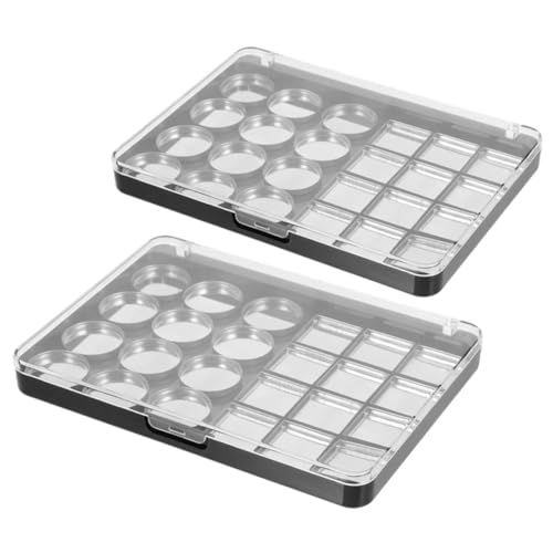 HAPINARY 2 Stück Magnetische Augenlidschatten Palette DIY Make Up Palette mit Fächern Robuste Konstruktion für Sicheren von Lidschatten für Make Up Anwendungen von HAPINARY