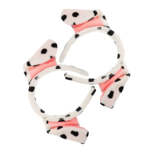 HAPINARY 2 Stück Plüsch Dalmatiner Ohren Haarreif Elastisch Weich Bequem für Party Cosplay Halloween und Alltag Modisches Accessoire für Damen von HAPINARY