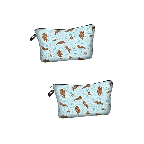 HAPINARY 2 Stück Reise-kulturbeutel Make-up-Tasche Tragbare Bedruckte Tasche Für Altersgruppen Frauen Und Männer von HAPINARY