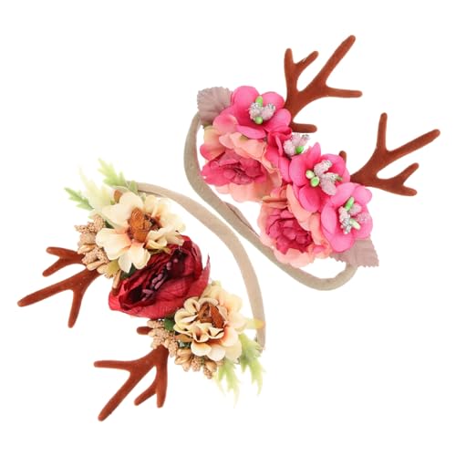 HAPINARY 2 Stück Weihnachts-haargummis Geweih-dekoration Haarseil Elastisches Haargummi Für Kinder von HAPINARY