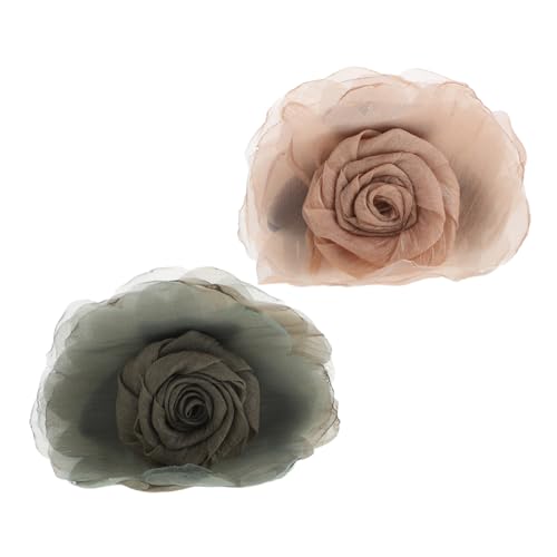 HAPINARY 2 Stück Rosenblüten Haarklammern für Damen Rutschfeste Krallenclips mit Dekorativem Stoffblumen Design für Hochsteckfrisuren und Alltagslooks Langlebig und Einfach zu Handhaben von HAPINARY