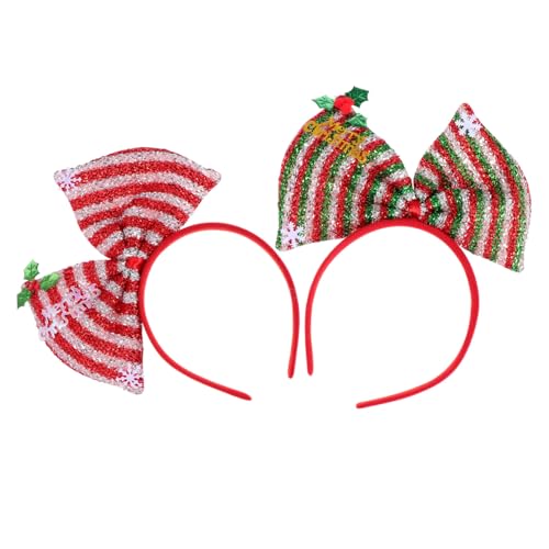 HAPINARY 2st Schleife Stirnband Weihnachtsfeierzubehör Weihnachtsmann Kopfschmuck Haarband Weiße Haarspange Flash-kostüm Haarspangen Damen Stoff Haarschmuck Kleines Mädchen von HAPINARY