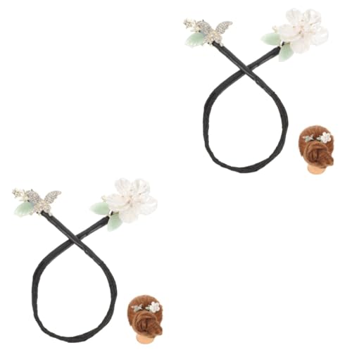 HAPINARY 2 Stück Schleifen Kopfschmuck Für Mädchen, Dutt Maker, Haar Dutt Maker, Strass Haar Dutt Wickel, Strass Dutt Maker, Eleganter Haar Dutt Maker, Haar Dutts, Gemischte Farben, Haar von HAPINARY