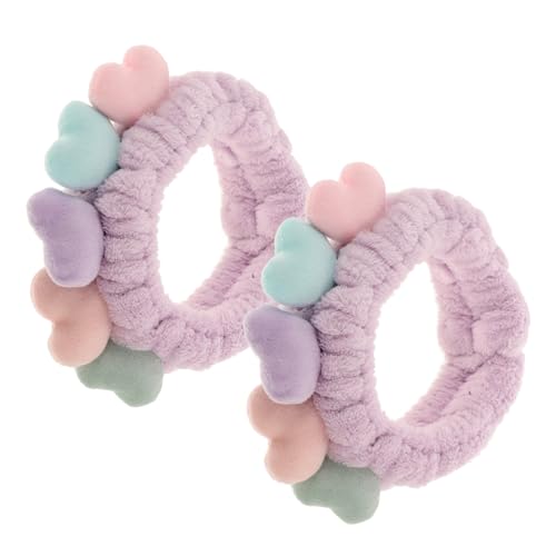 HAPINARY 2stücke Spa Kopf Wraps Herz Stirnbänder Dusche Gesichts Kopfschmuck Haar Elastische Bands Aus Hochwertigem Material Langlebig Und Praktisch Für Yoga Spa Und Täglichen Gebrauch von HAPINARY