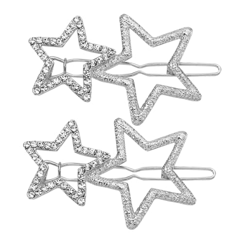 HAPINARY 2 Stück Stern haarspangen Rutschfeste mit Funkelnden Strasssteinen Geometrisches Design Langlebige Haarschmuck accessoires für Frauen und Mädchen Vielseitig für Alltag Party und von HAPINARY