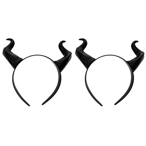 HAPINARY 2 Stück Stirnband Foto-requisite Leichte Gothic-kopfbedeckung Für Halloween Schwarzes Schafhorn-stirnband von HAPINARY