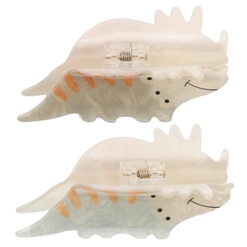 HAPINARY 2 Stück Teiliges Acryl Dinosaurier Haarspangen Leichte Bunte Haarklammern mit Fester Fixierung Stylische Dinosaurier Haarclips für Mädchen für Alltag Party und Pferdeschwanz von HAPINARY
