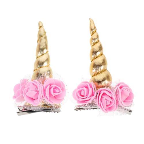 HAPINARY 2 Stück Teiliges Einhorn Haarclip für Mädchen Süße Haarnadeln mit Robustem Design Rutschfest und Geeignet für Dünnes Sowie Dickes Haar als Bezaubernder Haarschmuck für Halloween von HAPINARY