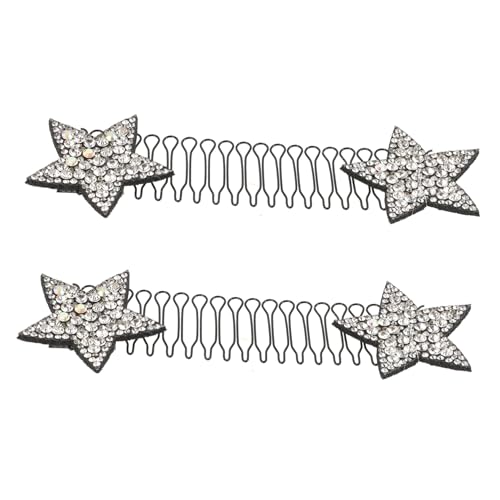 HAPINARY 2 Stück Unsichtbare Dehnbare Haarnadeln mit Sternenmuster Teiliges Silberfarbenes Haarklammern für Damen Vielseitig Einsetzbar und Einfach zu Stylen Haaraccessoires für von HAPINARY