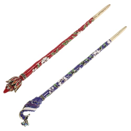 HAPINARY 2 Stück Vintage Chinesische Haarnadeln aus Metall Eleganter Haarschmuck für Damen Geeignet für Hochsteckfrisuren Langlebig und Formbeständig für Alltag und Festliche Anlässe von HAPINARY