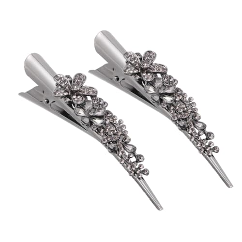HAPINARY 2 Stück Vintage Haarklammer aus Metall mit Strasssteinen Retro Entenbill Haarspangen Vielseitige Haarschmuck für Damen für Frisuren und Anlässe von HAPINARY