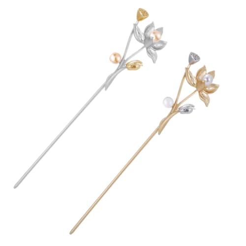 HAPINARY 2 Stück Vintage Haarnadel Leichte Blüten haarforke aus Langlebige Perlen haarspangen Geeignet für Hanfu und Festliche Anlässe Modische Haarschmuck Damen und Mädchen von HAPINARY