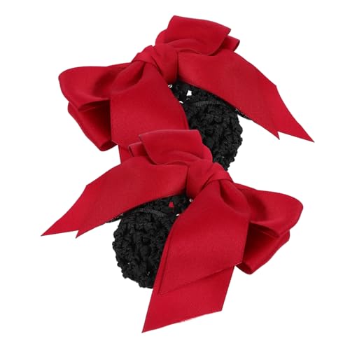 HAPINARY 2 Stück Damen Haarnetze Haarspange Mit Schleife Haarknoten-abdeckung Netz-haarnetz Für Service von HAPINARY