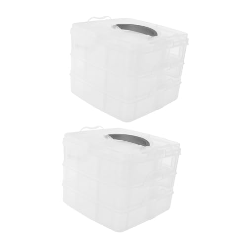 HAPINARY 2-teilige Maniküre-organizer-box 18 Fächer Große Kapazität Für Nagelwerkzeuge Und Nagellack Tragbar Und Robust Pp-material Weiß von HAPINARY