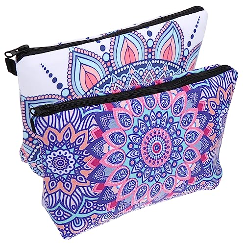 HAPINARY 2stücke wasserdichte Kosmetiktaschen Mit Reißverschluss Praktische Reise-Organizer Für Make-up Und Toilettenartikel Für Damen Im Freien Mandala-Design von HAPINARY