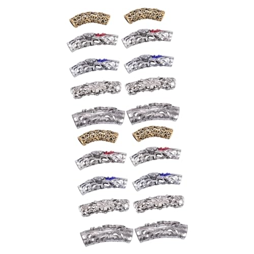 HAPINARY 20 Stk Dreadlocks flechten Perlen haarschmuck haircharm metallperlen haarsschmuck hair jewellery nordisches Dreadlocks Haarschlauch Haare geflochten Ringe Ring für Dreadlocks von HAPINARY