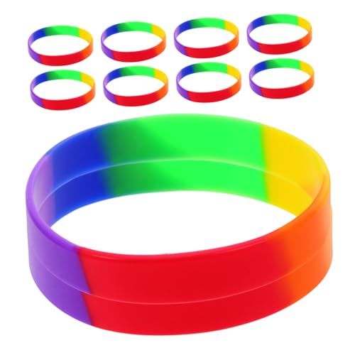 HAPINARY 20 Stück Bunte Silikonarmbänder Regenbogen Pride Wristbands für Party Dekoration Karneval Festival von HAPINARY