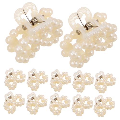 HAPINARY 20stücke Mini-haarspangen Mit Kunstperlen Und Süßer Schleife Sicherer Kieferklammer- Weißes Dekoratives Haar-accessoire Für Damen Und Mädchen von HAPINARY