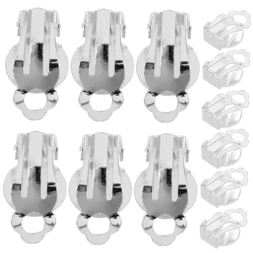 HAPINARY 20 Stück Teiliges Flache Runde Ohrclips Ohrstecker Silberfarbene Schmuckkomponenten für DIY Ohrringe Hautfreundlich kein Durchbohren Komfortabel Tragbar Vielseitig Einsetzbar von HAPINARY