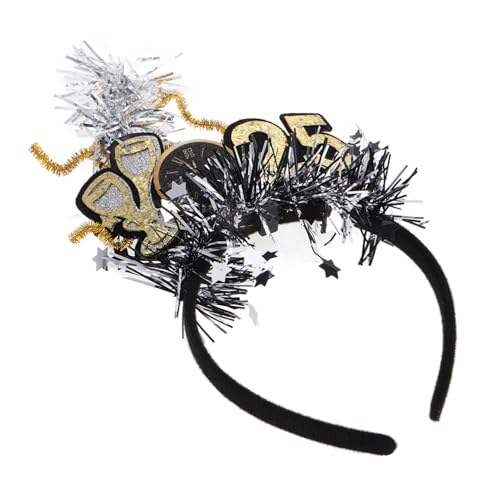 HAPINARY 2025 Stirnband Uhr Stil Frohes Neues Jahr Stirnband Neujahrsparty Krone Frohes Neues Jahr Hüte Neujahrsstirnband Silvesterstirnband Silvesterzubehör von HAPINARY