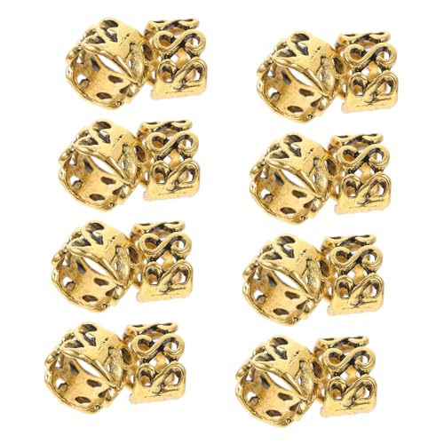 HAPINARY 20St Dreadlocks große Haarspange Haarmuscheln Perlen für Haare Haarschmuck goldene Haarspange haar spangen haarclips Bartperlen für Männer geflochtene Ringe Zinklegierung Silver von HAPINARY