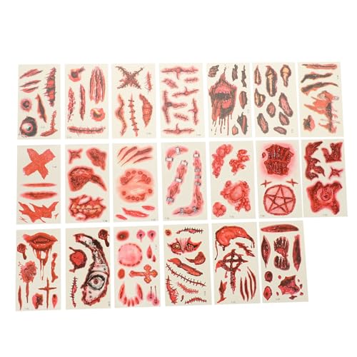 HAPINARY 20pcs Halloween Gesichtsaufkleber Temporäre Narben Gefälschte Make-up Temporäre Aufkleber von HAPINARY