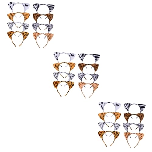 HAPINARY 3 Sets Tierhaar-ohr-haarreifen Stirnband Mit Zootieren Kopfbedeckung Für Halloween Einzigartiges Party-outfit 8 Stück X 3 von HAPINARY