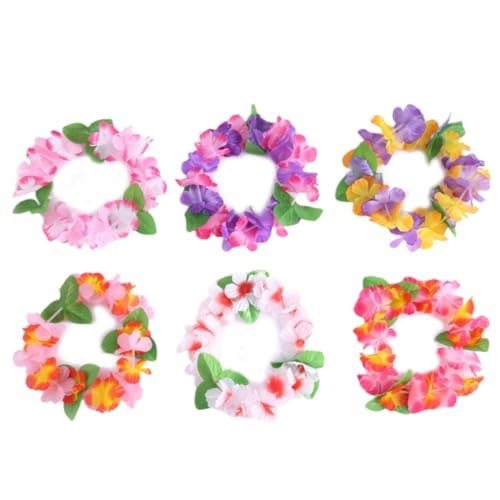 HAPINARY Stück Bunte Hawaii-Blumenkranz-Stirnbänder Tropische Kopfschmuck Hawaii-Luau-Party-Dekoration Stirnband Zubehör von HAPINARY