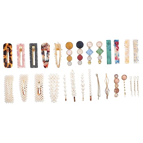 HAPINARY 28 Stück Elegante Perlen Haarspangen Acryl Damen Haarschmuck Für Mädchen Kopfschmuck Mit Perlenimitat von HAPINARY