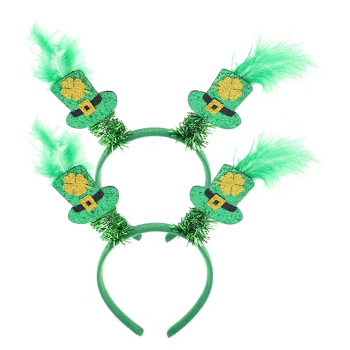HAPINARY 2stücke Shamrock Haarreif Für Patrick's Day Festliches Kopfschmuck Eleganten Federdetails Für Partys Und Feiern Haaraccessoires Für Irische Festivals von HAPINARY