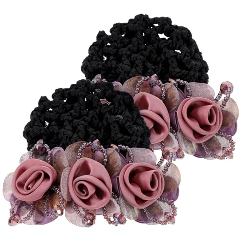 HAPINARY Blumen-haarnetz Für Damen Haarknotennetz Dekorative Haarspange Mit Netz-dutt Haarnetze Für Blumenmädchen Einfach Zu Tragen Aus Metall Und Stoff von HAPINARY