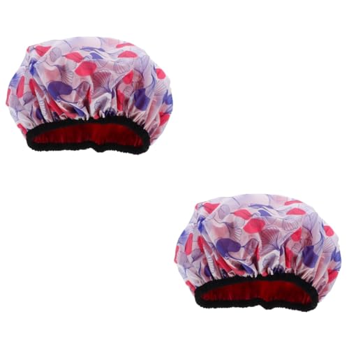 HAPINARY 2stücke Doppellagige Wasserdichte Duschhaube Für Frauen Tragbare Badekappe Für Langes Haar Elastisch Und Bequem Beim Baden Für Spa-anwendungen von HAPINARY