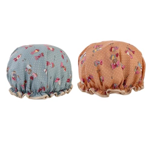 HAPINARY Duschhaube 2 Stücke Elastische Badehaube Waschbar Für Damen Und Zuhause Schutz Vor Nässe Im Bad von HAPINARY