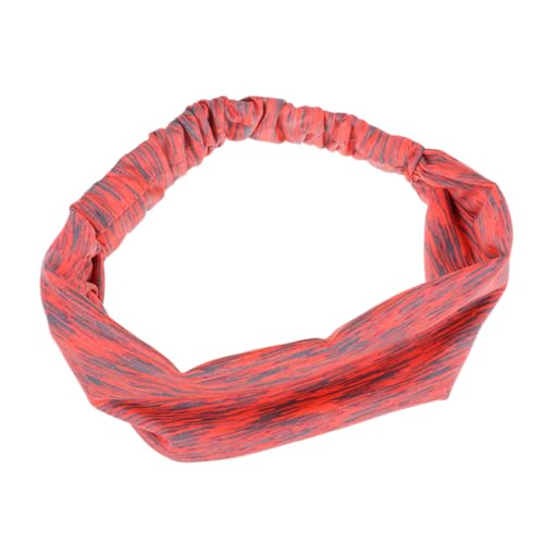 HAPINARY 2stücke Elastisches Stirnband Mit Knöpfen Atmungsaktives Kopfband Ohrenschutz Maske Haarband Für Fitness Yoga Rot von HAPINARY