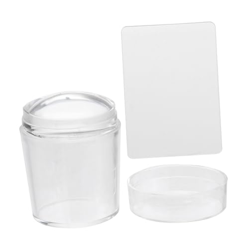 HAPINARY 2St Gelee-Nagelwerkzeug Transparenter Stempel für Nägel Nagel Stempel Französische Nägel Gelee-Stempelkopf kleiner Geldbeutel-Organizer Geleestempel für Nägel Nailart-Zubehör Weiß von HAPINARY