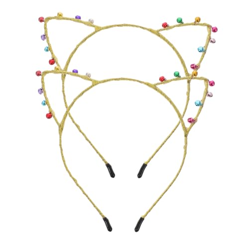 HAPINARY 2stücke Katzenohren Haarreif Mit Süßes Tierohren Haaraccessoire Für Kostümpartys Weihnachten Und Cosplay Goldene Farbe Leicht Und Zu Tragen von HAPINARY