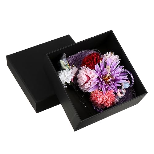 HAPINARY 2st Haarkamm Im Japanischen Stil Haarschmuck Perlen Haarkämme Für Frauen Blumenhaarnadeln Haarspange Metall Florale Haarspange Violett Erwachsener Fräulein Stoff Einstellen von HAPINARY