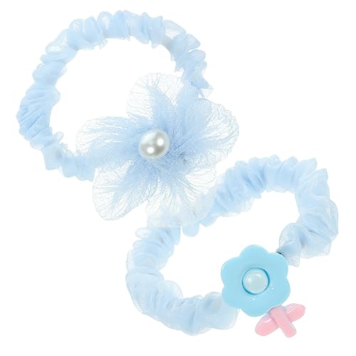 HAPINARY 2St Haarschmuck elastisches Haarband elastisches Haarseil Haarbänder Haargummis für Kleinkinder Tiara süße Pferdeschwanzhalter Kopfschmuck für Mädchen Creme Stirnband Gummiband von HAPINARY