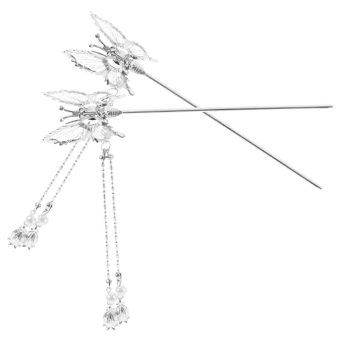 HAPINARY 2stücke Schmetterling Haarstäbchen Mit Quaste Haarnadel Aus Metall Für Damen Chinesisches Haarstäbchen Für Hochzeit Party Alltag Und Partys von HAPINARY