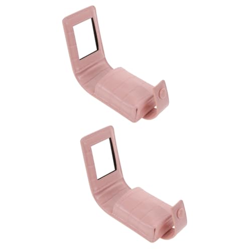 HAPINARY 2St Kosmetiktasche Spiegel Lippenstifttasche Kompakte Schminkspiegel Tasche Kosmetik Tasche kosmetikspiegel Lippenstiftetui mit Spiegel für die Handtasche Lippenstiftbeutel Pu Rosa von HAPINARY