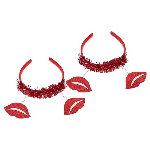 HAPINARY 2St Lippen-Stirnband Haarschmuck für Damen Pailletten-Herz-Stirnband Haarbänder haarband zarte Kopfbedeckung Haarschmuck Dekor Requisiten Kleidung schmücken Fräulein Gretel von HAPINARY