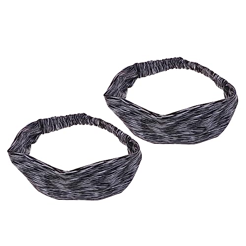 HAPINARY 2stücke Elastisches Stirnband Mit Knöpfen Schwarzes Haarband Atmungsaktives Kopfband Für Fitness Yoga Und Laufen Schweißabsorbierendes Stirnband Nicht Rutschendes Ohrenschutzband von HAPINARY