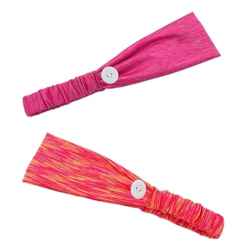HAPINARY 2stücke Haarband Für Damen Stretch-stirnband Mit Knopf Schweißabsorbierendes Fitness-stirnband Laufhaarband Fitness-haarband Für Yoga Und Sportaktivitäten von HAPINARY